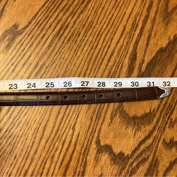 Vintage Brighton Leather Croc Embossed Western Artisan Belt Q6408 Size Small 28 - Picture 10 of 15